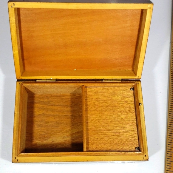 Antique Beautiful Wood Music Handcrafted Jewelry Box Made In Switzerland - Picture 15 of 16